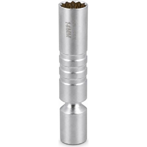Chiave A Bussola Per Candele Candelette 14mm Attacco 3/8 A Snodo Magnetica Cr-V