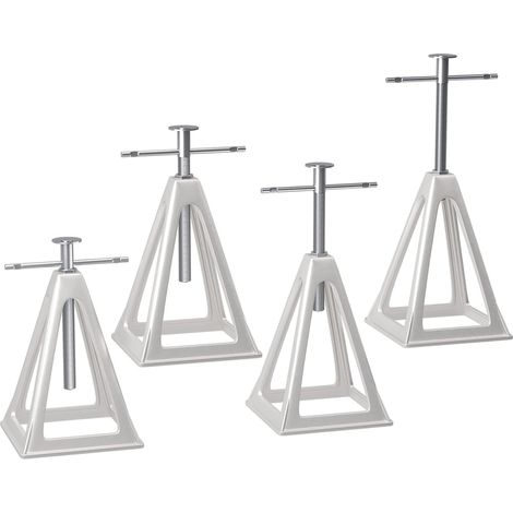 Vérins stabilisateurs camping-car (4 pièces) avec écrous supplémentaires, supports de levage aluminium, charge max. 2722 kg, hauteur réglable 28-43 cm (1/5)