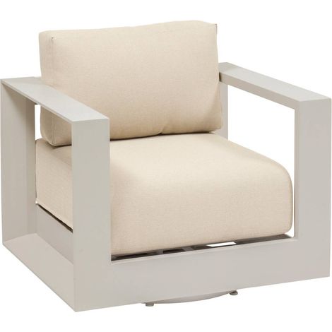 Poltrona girevole da giardino allure beige oatmeal - Hespéride