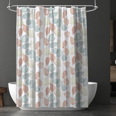 Duschvorhang Anti-schimmel Wasserdicht PEVA 180x180 cm mit 12 Duschvorhangringen (1/5)