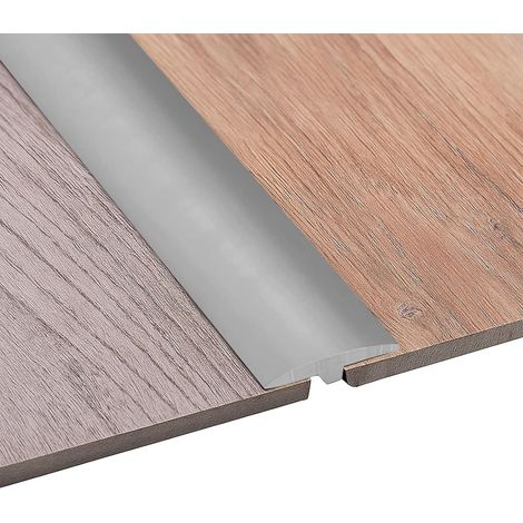 Profilé de transition autocollant en T 5 x 300 cm - Barre de transition en PVC flexible pour tous les types de sols - Découpable et imperméable (gris, 3 M) (1/5)