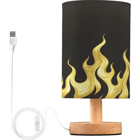 Lampe de table noire fluorescente dorée à flamme froide pour (1/5)