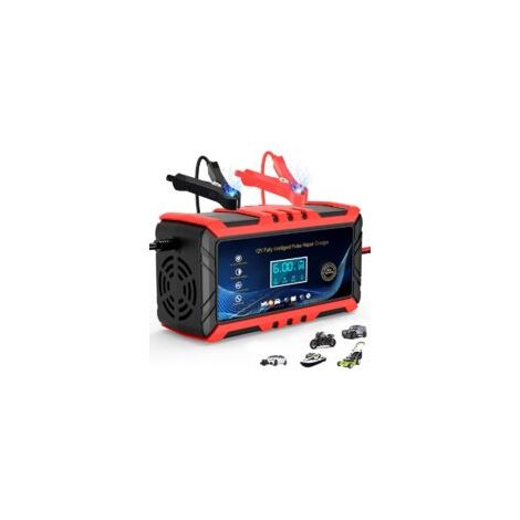 Chargeur de Batterie Intelligent 6A 12V, Mainteneur de Chargeur Batterie Voiture, Chargeur de Batterie avec LCD Tactile Écran Protections Multiples de Réparation (1/5)