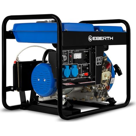 EBERTH 3000 Watt Notstromaggregat Diesel, Stromerzeuger Stromaggregat mit 5,7 PS Dieselmotor, 4-Takt, E-Starter, 2x 230V, 1x 12V, Automatischer Voltregler AVR, Ölmangelsicherung (1/5)