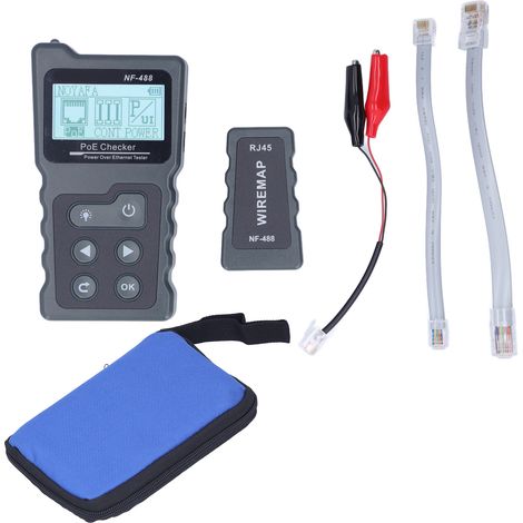Testeur POE Ethernet LCD NF-488 Détecteur automatique POE Vérificateur câble caméra IP Alimentation (1/5)