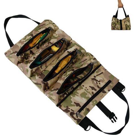 Werkzeugtasche Rollbare Werkzeugtasche 28 x 3 x 28 cm Werkzeugrolle Multifunktionale Werkzeugtasche für Haushalt, Klempner, Handwerker, Elektrike (1/5)