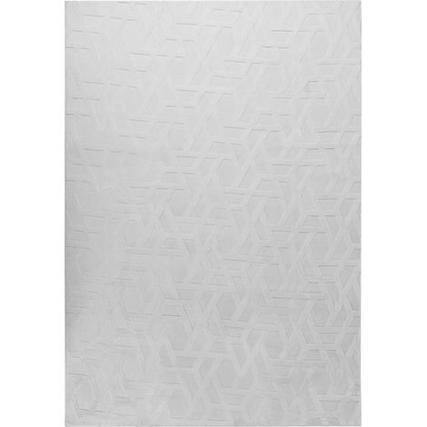 Area Rug Light Grey Fabric 160 x 230 cm Jacquard Rectangular Shape Accent Rug ANTERO (1/5)