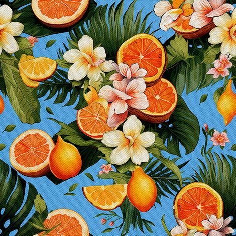 Tissu d'ameublement extérieur Oxford - Motif fruits  DX6650 (1/5)