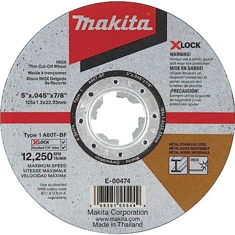 Makita Trennscheibe X-LOCK Ø 125 mm 1,2 mm X-LOCK A60T INOX E-00418