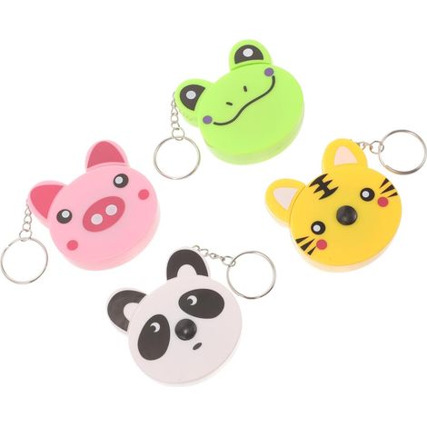 SHINEOFI Porte-clés Mètre Ruban Rétractable Métrique En Abs Solide, Lot De 4 Mini Rubans à Mesurer Animaux Cartoon Portable Pour Usage Quotidien, Outil De Mesure Pratique (1/5)