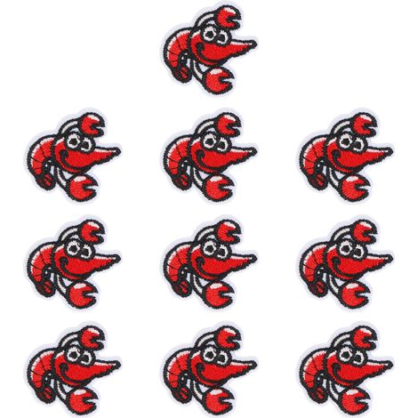 10Pcs Iron Patches Adhesive Cloth Stickers Repair Holes DIY Decoration Sea Animals EmbroideryLobster (1/5)