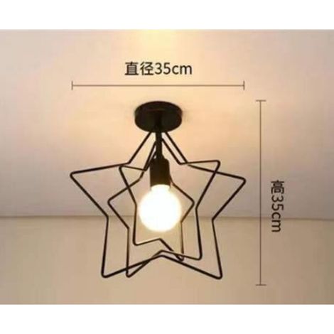 Geometric wrought iron wall light for living room, kitchen, loft, dining room, cafe (bulb not included) starry white light E27 (1/3)