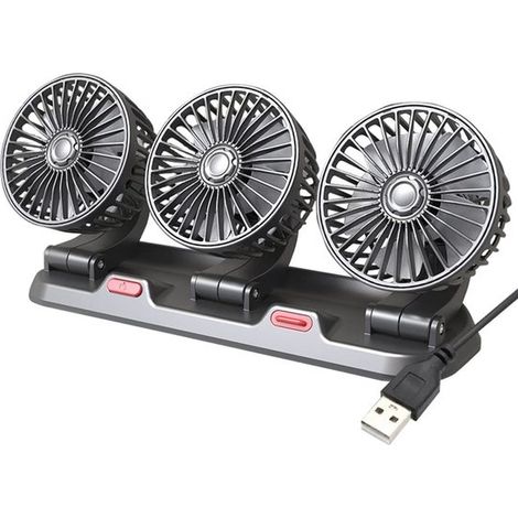Ventilador eléctrico de circulación para vehículos, portátil, giratorio 360 grados, apto para coches y autocaravanas, ideal para climas cálidos. (1/5)