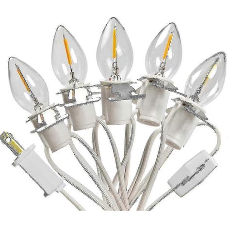 Cordon d'accessoires pour guirlande lumineuse de village de Noël avec 5 ampoules LED à culot C7 (1/4)