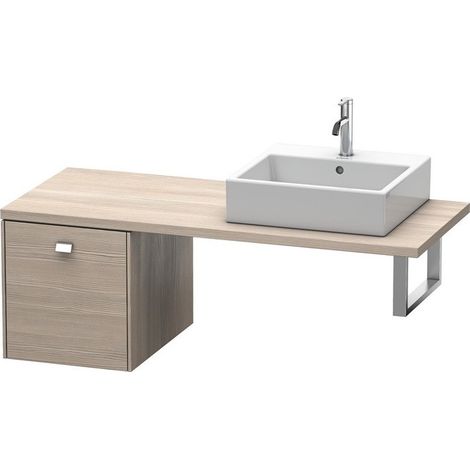 BRIOSO consolle bassa con maniglia cromata 442x420x550mm silver pine
