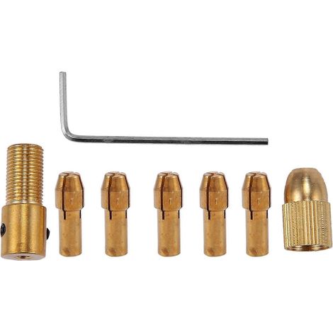 Kit de 8 mini mandrins de serrage pour forets électriques de 0,5 à 3 mm