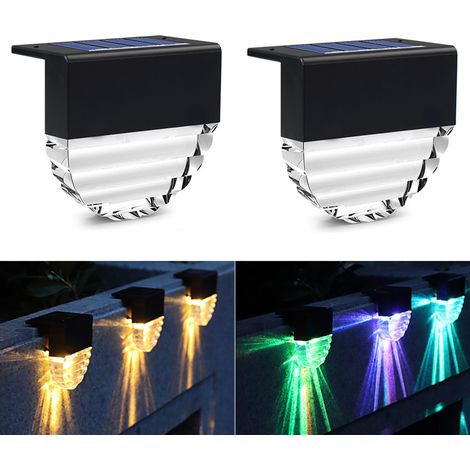 Lampe murale étanche résistant aux intempéries capteur de lumière Modes d'éclairage décoratif ABS solaire LED pont jardin clôture 2 IP55 (1/5)