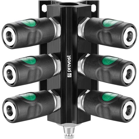Support mural avec raccords rapide de sécurité PREVOST, Filetage vers Femelle G 3/4 Femelle 3/4pouces Euro 7.2, Euro ( Prix pour 1 )