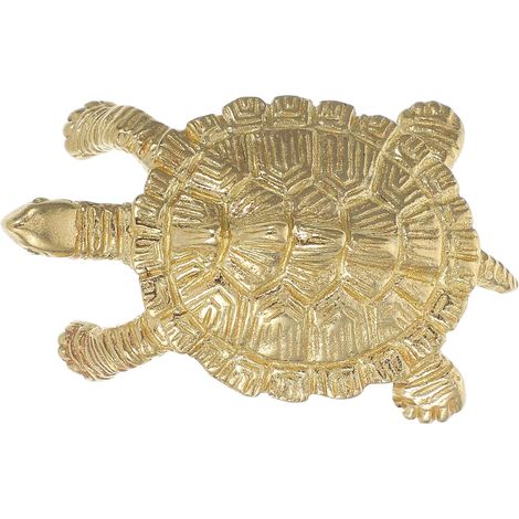 Poignée de porte en laiton forme tortue, finition lisse et (1/5)
