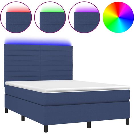 Maison Exclusive - Letto a Molle con Materasso e LED Blu 140x200 cm in Tessuto (1/5)