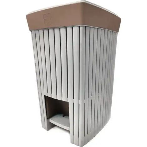 Pattumiera a Pedale Per Bagno Linea Doga da 6LT Tortora Scuro Bidoncino Bagno