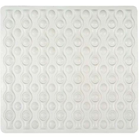 QORVA-Tapis de douche Rocha, tapis de bain antidérapant, caoutchouc, 54x54 cm, blanc (1/4)