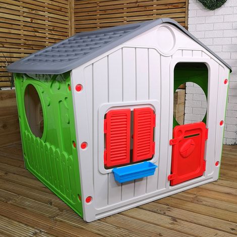 1.15m Kids Indoor Outdoor Plastic Wendy House Galilee Village Playhouse (1/5)