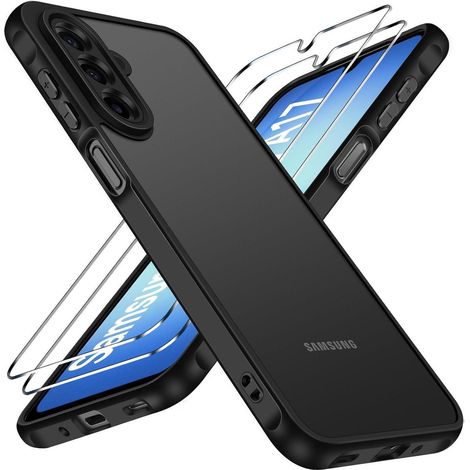 Schutzhülle mit 2x Panzerglas für Samsung Galaxy A17 4G/5G, stoßfest, matt durchscheinend (1/5)