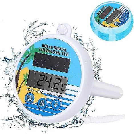 Thermomètre de piscine, thermomètre flottant pour piscine, thermomètre solaire numérique pour piscines extérieures et intérieures, spas et jacuzzis (1/5)
