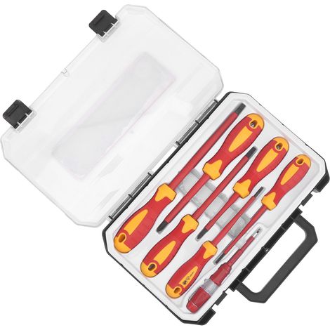 7-teiliges isoliertes Schraubendreher-Set für Elektrikerreparaturen, Flach-, Kreuz- und Schlitzschraubendreher, Handwerkzeug, 1000 V (1/5)