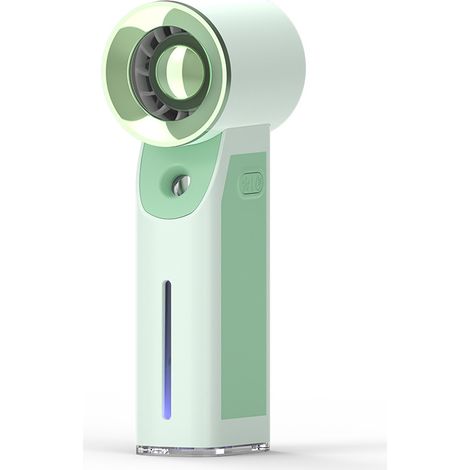Tragbarer, wiederaufladbarer USB-Lüfter mit Kühlzerstäuber und sofortiger Kühlwirkung – Turbo-Grüner Taschenlüfter zur Körperkühlung und lokalen Anwendung bei Hitze oder Reizungen (1/4)