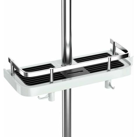 UlisemÉtagère de douche sans perçage Étagère de douche réglable pour la tringle de douche Rangement de salle de bain avec support de douche Étagère