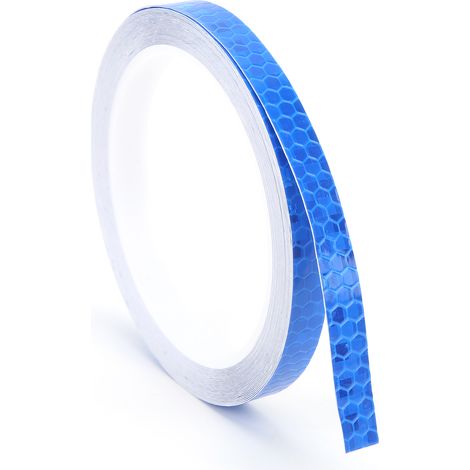 Bande adhésive réfléchissante à motif hexagonal étanche pour vélo, moto et autres vélos (bleue) (1/5)