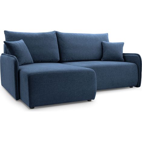 Selsey Netarro - Ecksofa mit Schlaffunktion, Bettkasten und Chenille-Bezug, marineblau, links (1/5)