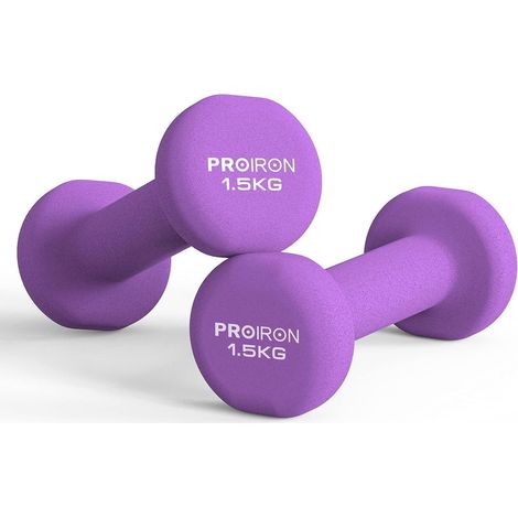 Neopren Kurzhantelset 2 x 1.5KG Damen Gymnastik Yoga Pilates Kinder PROIRON (1/5)