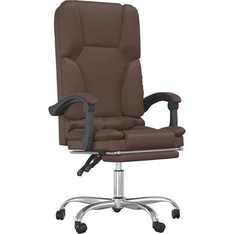 Maison Exclusive - Bürostuhl mit Massagefunktion Braun Kunstleder (1/5)