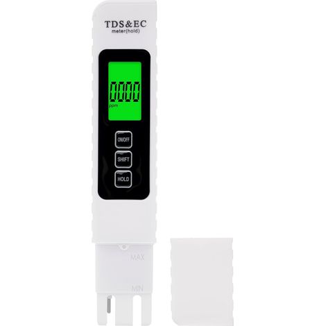 TDS Meter 3 en 1 Testeur Eau Potable Numérique EC/TDS/Température avec Ecran LCD Test Dureté de l'eau Electronique 0-999ppm Metre TDS pour Eau Potable Piscine Aquarium Bassin (1/5)
