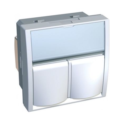 Prise réseau 2XRJ45 CAT6 UTP double blanc polaire format 45X45mm 2M sans support ni plaque S-ONE ALTIRA SCHNEIDER ALB44326N
