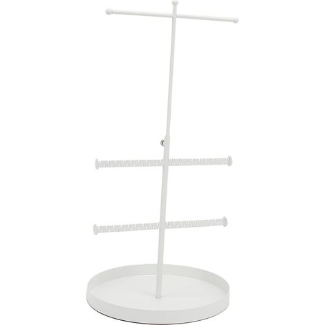 Présentoir à bijoux télescopique à 3 niveaux amovibles avec plaque de base pour colliers, bracelets et boucles d'oreilles