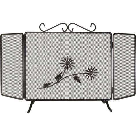 PARASCINTILLE FERRO BATTUTO "DECORO FIORE" 3ANTE 110X60CM (682.C)