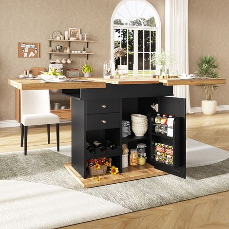 Tavolo da pranzo allungabile 110-140 x 80 x 75 cm con contenitore HAVRYA (1/5)