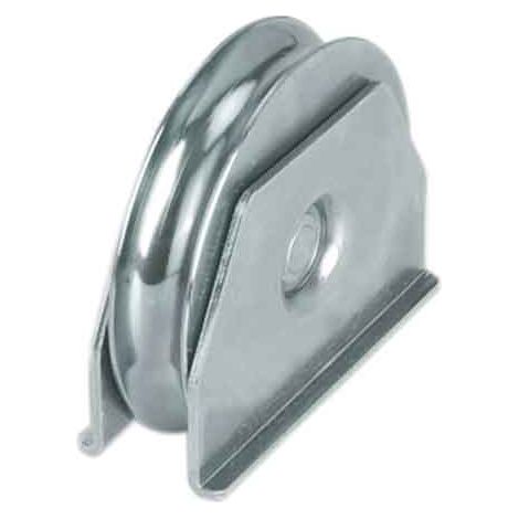 RUEDA CON SOPORTE LATERAL PARA PUERTAS DE VALLA CANALETA REDONDA 140 mm