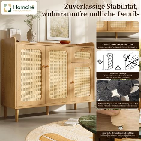 Eiche Kleiderschrank aus Polyester 120 x 40 x 91 cm mit Stauraum HOMAIRE (1/5)