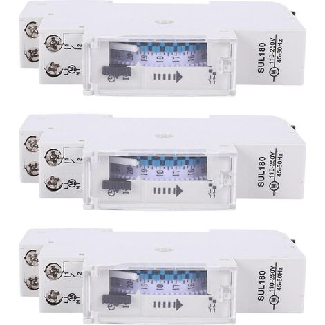 Minuteur mécanique 3X SUL180A 15 minutes, minuterie programmable 24 heures sur rail DIN, relais de commutation horaire, instruments d'analyse (1/5)