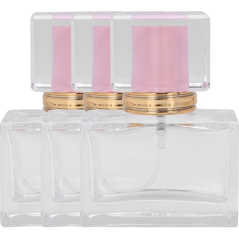 3 pièces Flacon Vide en Verre pour Parfum, Atomiseur Rechargeable Rose pour Maquillage (1/5)