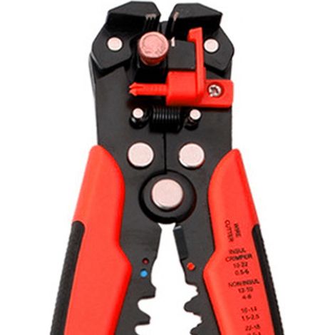 Multifunktionale Abisolierzange aus Stahl und Kunststoff, automatisch, mit Crimpfunktion, für Werkstatt und Haushalt, rot (1/5)