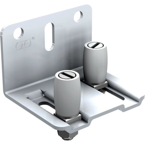Guida regolabile con 2 olive in nylon su piastra in acciaio zincato MANTION per guida - Bianco 1125x18 - 1128A