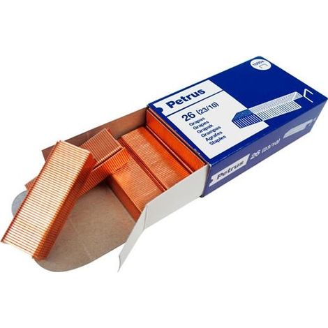 Petrus Grapas petrus n 26 (23/10) cobreada para grapadora 1600 caja de 1000 unidades