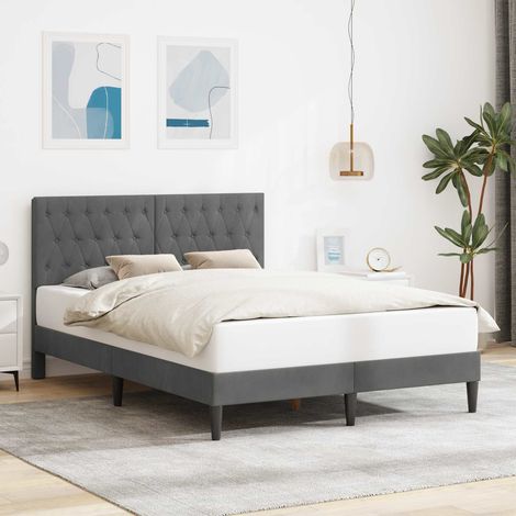 Estructura de cama Gris oscuro 120 x 190 cm Terciopelo (1/5)