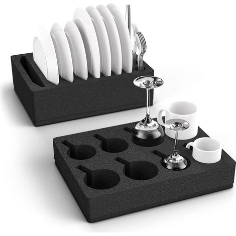Siegvoll Polyurethan Wohnmobil Geschirr & Tassenhalter Set - Schwarz (1/5)